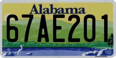 AL license plate 67AE201