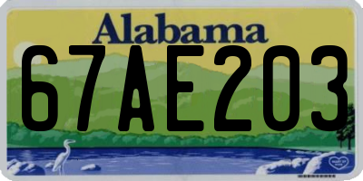 AL license plate 67AE203