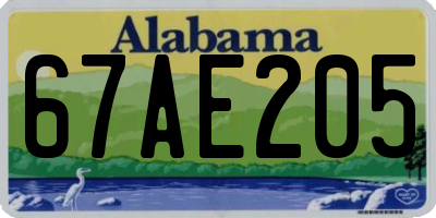 AL license plate 67AE205
