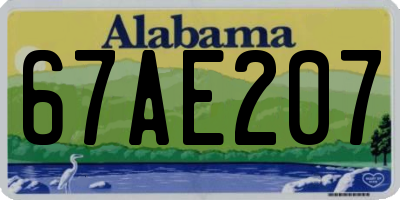 AL license plate 67AE207