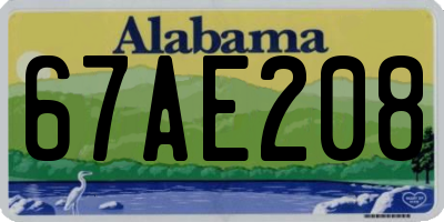 AL license plate 67AE208