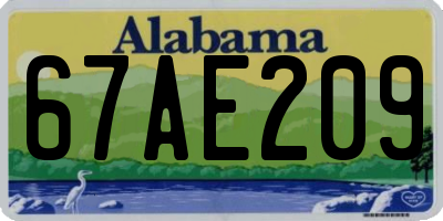 AL license plate 67AE209