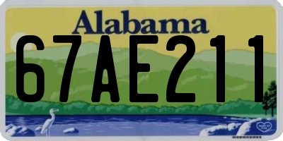 AL license plate 67AE211