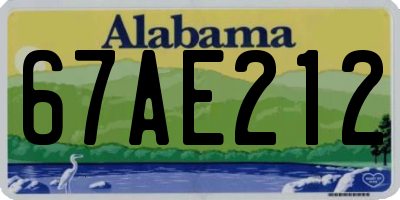 AL license plate 67AE212