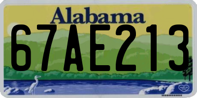 AL license plate 67AE213