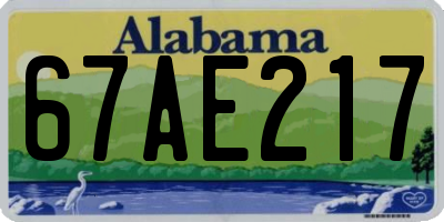 AL license plate 67AE217