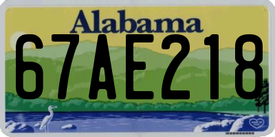 AL license plate 67AE218