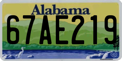 AL license plate 67AE219