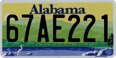 AL license plate 67AE221