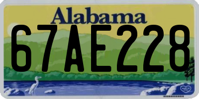 AL license plate 67AE228