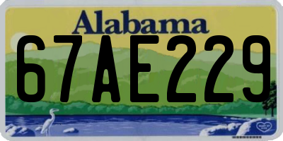 AL license plate 67AE229