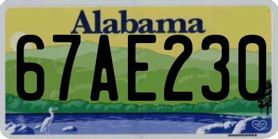 AL license plate 67AE230