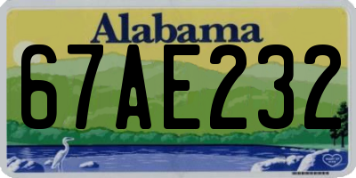 AL license plate 67AE232