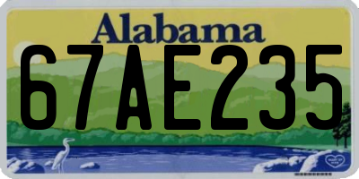 AL license plate 67AE235