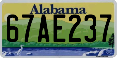 AL license plate 67AE237