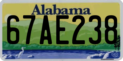 AL license plate 67AE238
