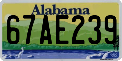 AL license plate 67AE239