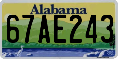 AL license plate 67AE243