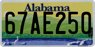AL license plate 67AE250