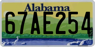 AL license plate 67AE254