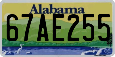AL license plate 67AE255