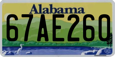 AL license plate 67AE260