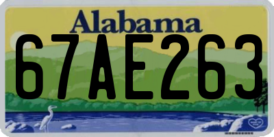 AL license plate 67AE263