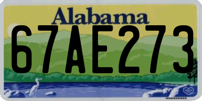 AL license plate 67AE273