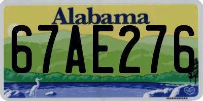 AL license plate 67AE276