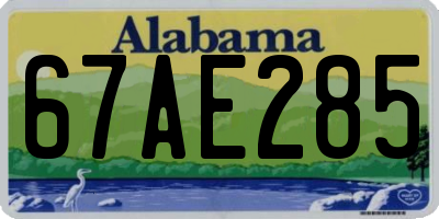 AL license plate 67AE285