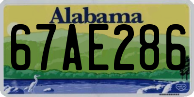 AL license plate 67AE286
