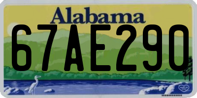 AL license plate 67AE290