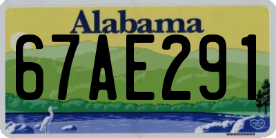 AL license plate 67AE291