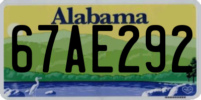AL license plate 67AE292