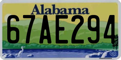 AL license plate 67AE294