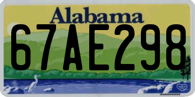 AL license plate 67AE298