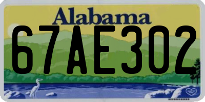 AL license plate 67AE302