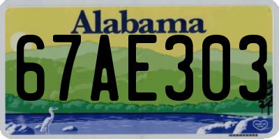 AL license plate 67AE303