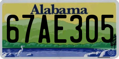 AL license plate 67AE305
