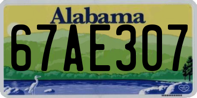 AL license plate 67AE307