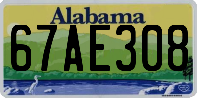 AL license plate 67AE308