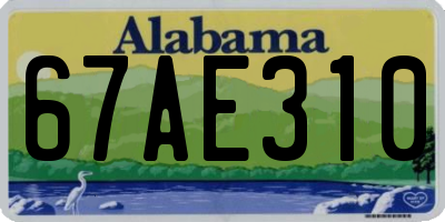 AL license plate 67AE310
