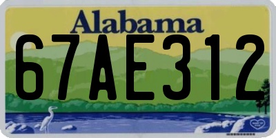 AL license plate 67AE312