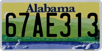 AL license plate 67AE313