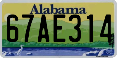 AL license plate 67AE314