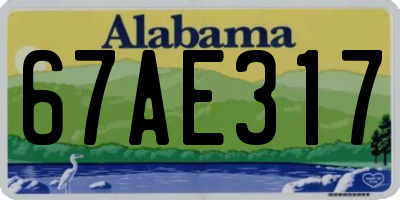AL license plate 67AE317