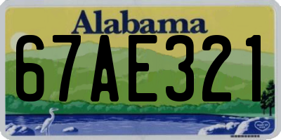 AL license plate 67AE321