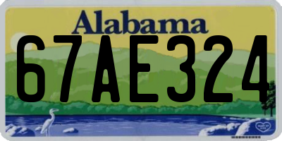 AL license plate 67AE324