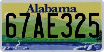 AL license plate 67AE325