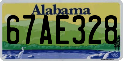 AL license plate 67AE328